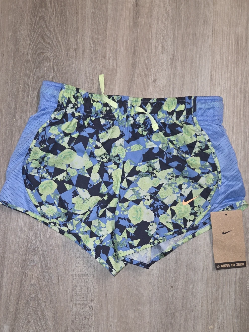 Nike Girls’s Blue & Green Floral Running Shorts